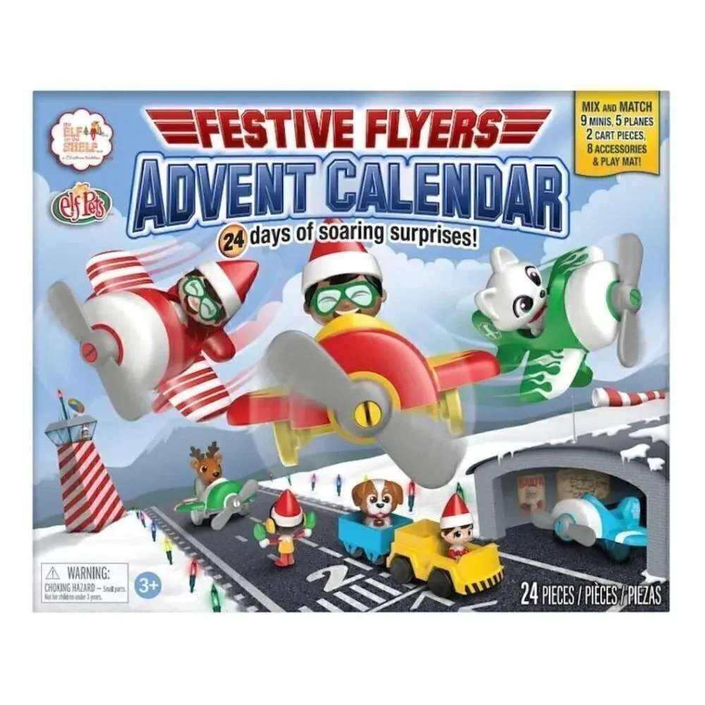 The Elf on the Shelf Festive Flyers Advent Calendar, Includes 24 mini figures